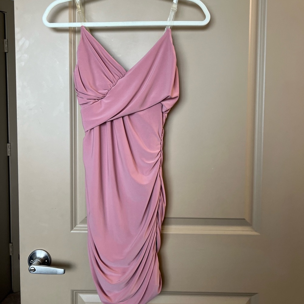 Small pink scrunched dress